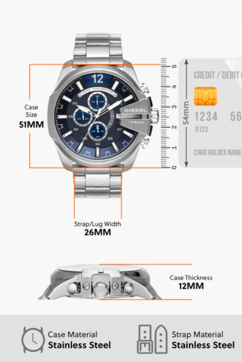 DIESEL ONLY THE BRAVE CHRONOGRAPH WATCH FOR MEN