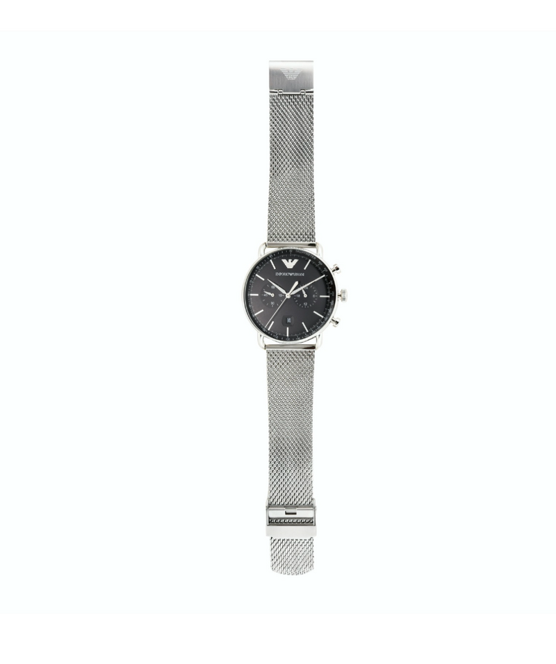 EMPORIO ARMANI MEN BLACK CHRONOGRAPH DIAL WATCH